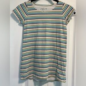 Girls' June & January Short Sleeved Multi Colored Striped Dress